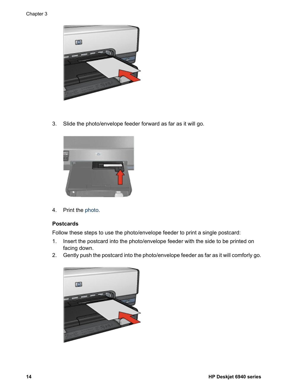 Postcards | HP Deskjet 6943 Printer User Manual | Page 16 / 132