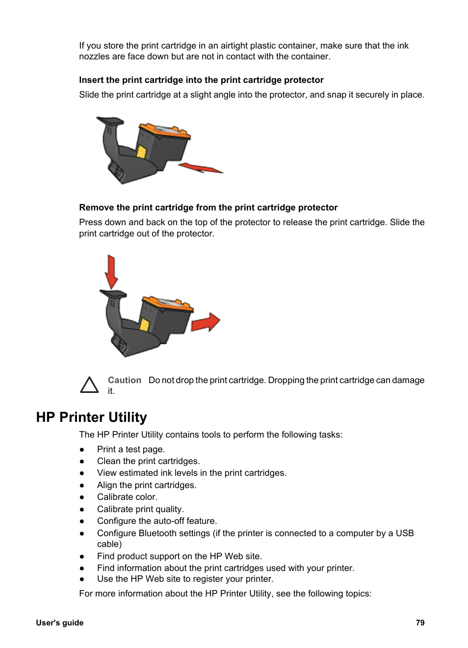Hp printer utility, Hp printer, Utility | HP Deskjet 6943 Printer User Manual | Page 81 / 132