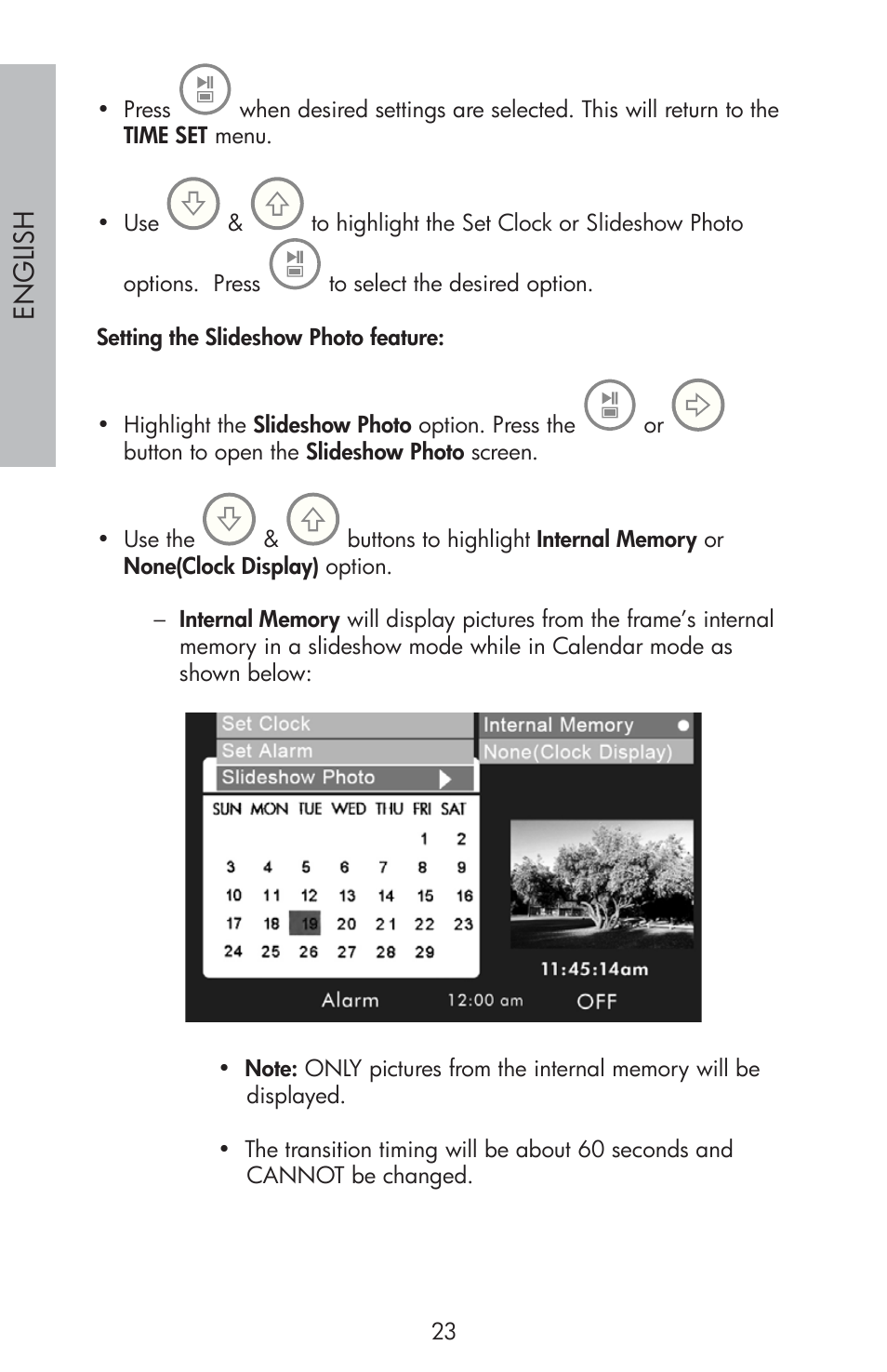 Engli sh | HP df810 Digital Picture Frame User Manual | Page 24 / 96