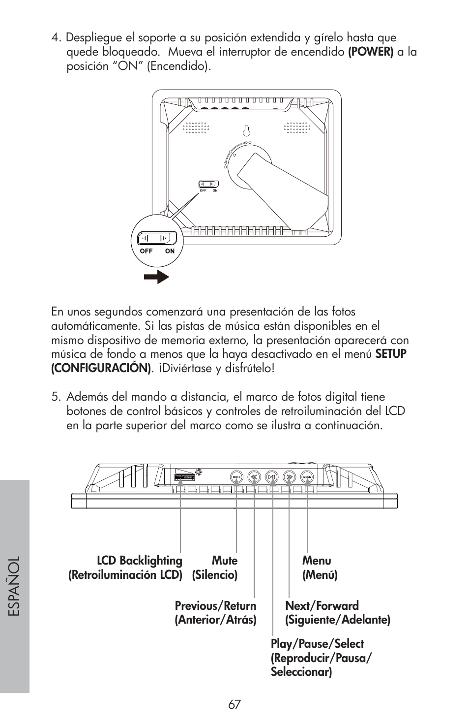 Esp año l | HP df810 Digital Picture Frame User Manual | Page 68 / 96