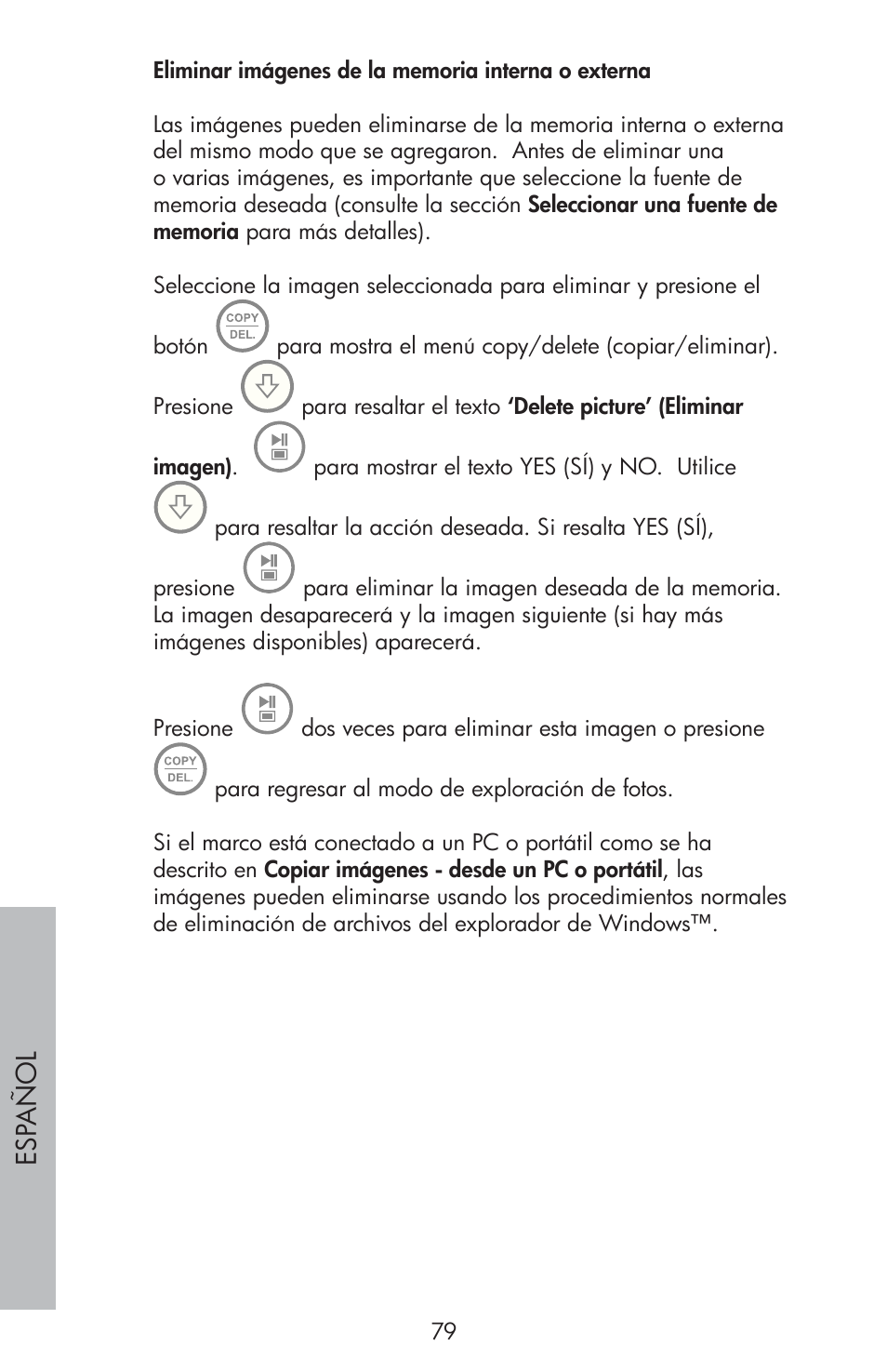 Esp año l | HP df810 Digital Picture Frame User Manual | Page 80 / 96