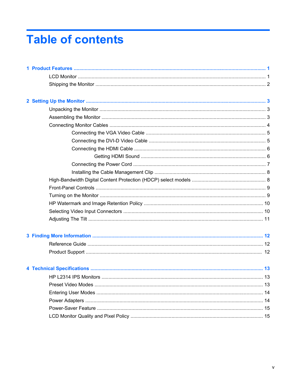 HP L2314 23-inch LED Backlit Monitor User Manual | Page 5 / 21