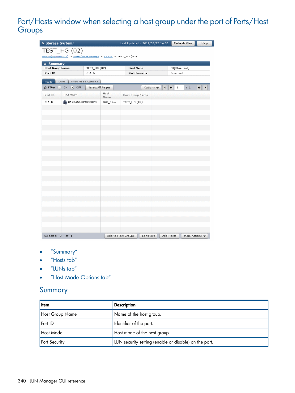 Summary | HP XP P9500 Storage User Manual | Page 340 / 411
