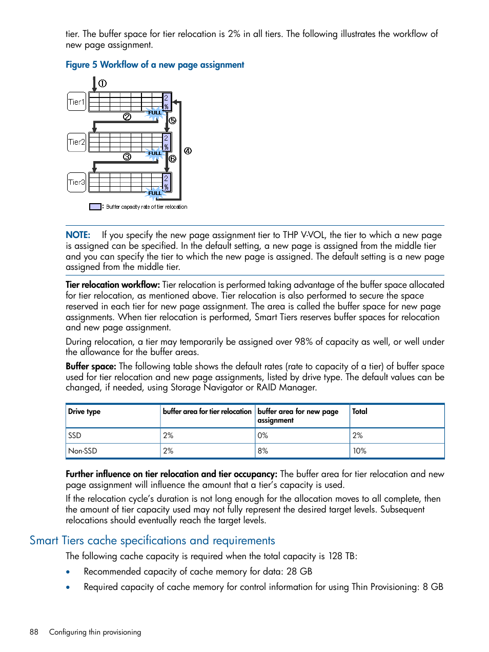 Smart tiers cache specifications and requirements | HP XP P9500 Storage User Manual | Page 88 / 411