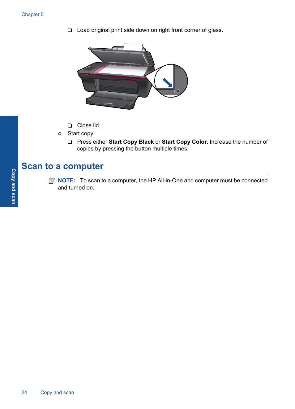 Scan to a computer | HP Deskjet 1056 All-in-One Printer - J410a User Manual | Page 26 / 54