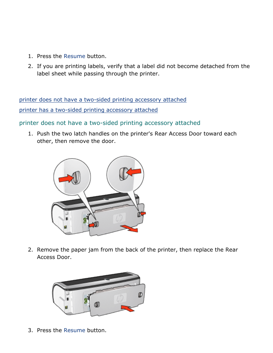 Paper jam, Follow these instructions to, Clear a paper jam | HP Deskjet 5850 Color Inkjet Printer User Manual | Page 81 / 217