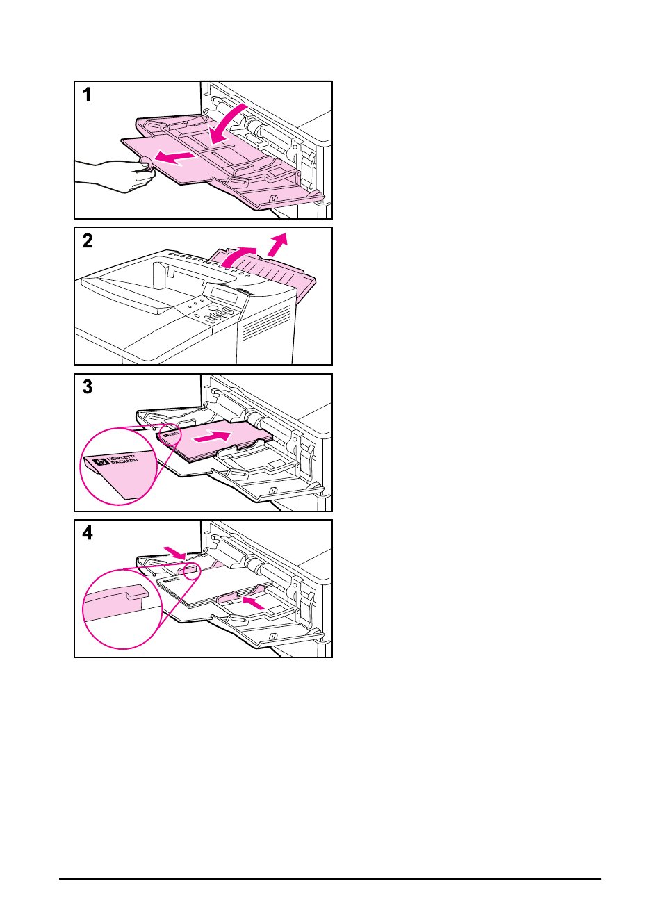 Loading envelopes in tray 1 | HP LaserJet 4000 Printer series User Manual | Page 49 / 194