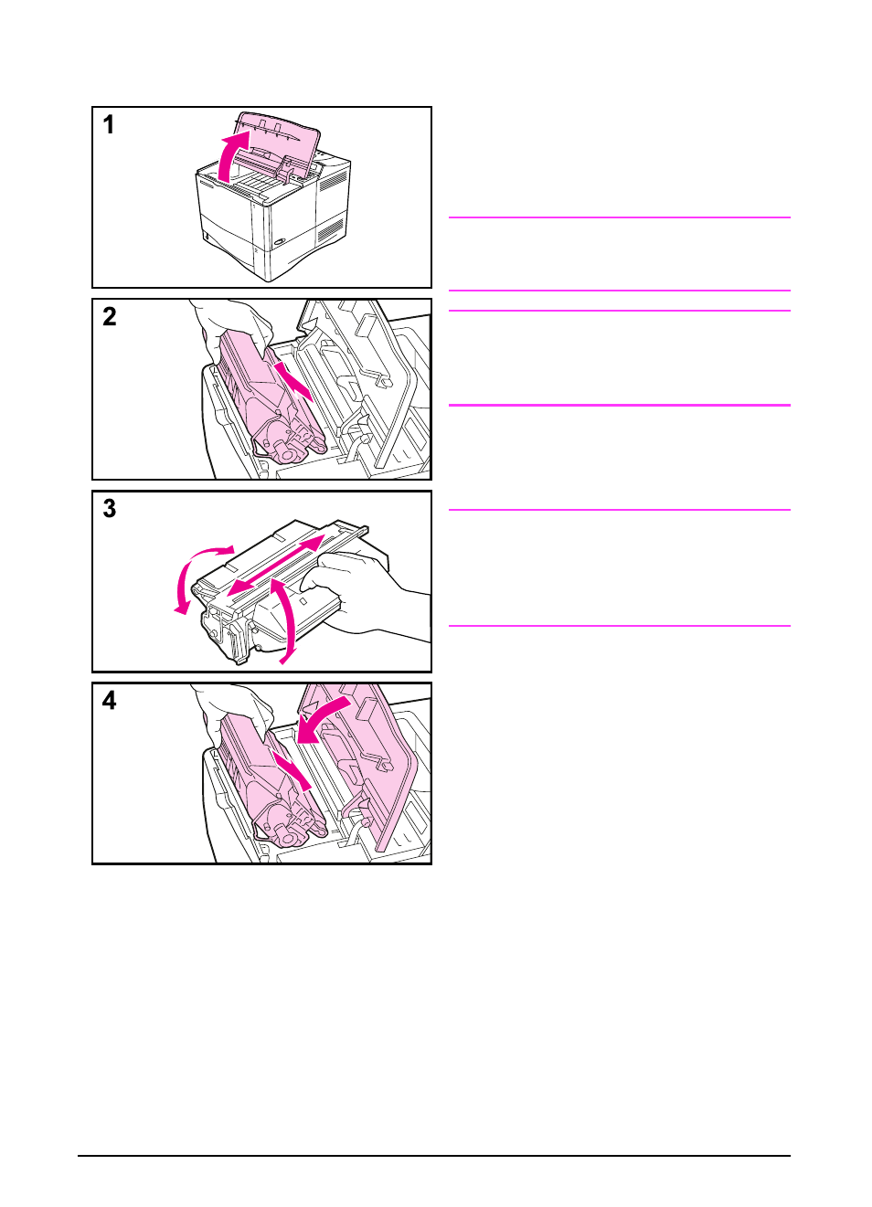 Redistributing the toner (continued) | HP LaserJet 4000 Printer series User Manual | Page 69 / 194