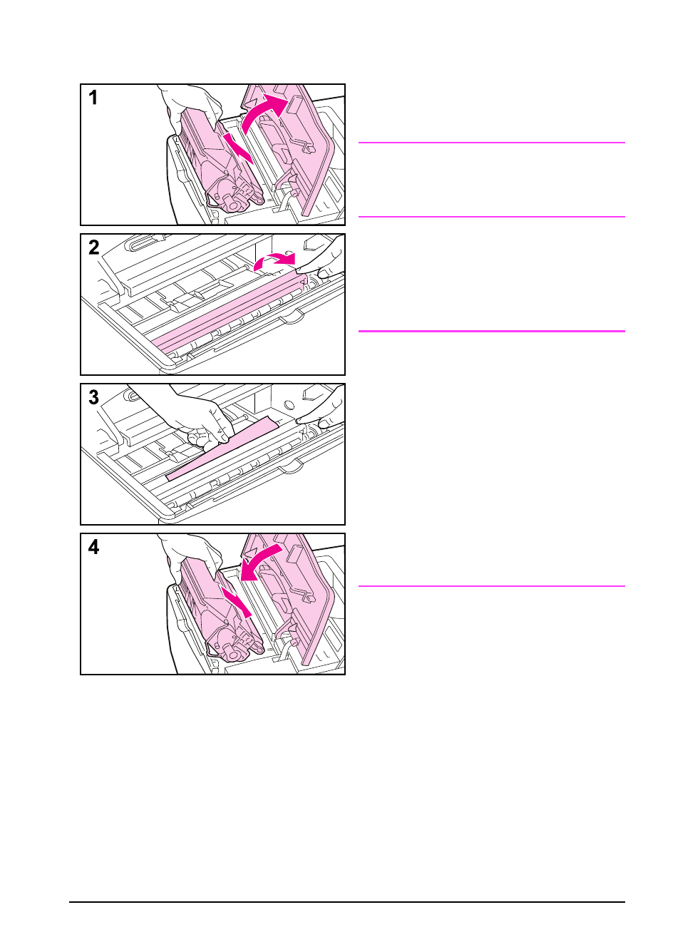 Clearing jams from the top cover area | HP LaserJet 4000 Printer series User Manual | Page 78 / 194