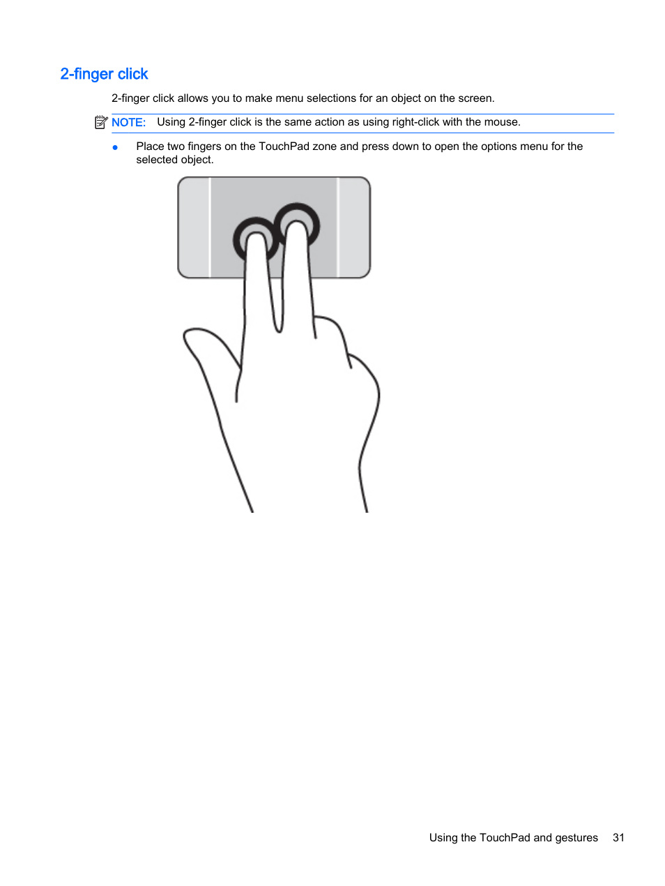 Finger click | HP x360 350 G1 Convertible PC User Manual | Page 39 / 80