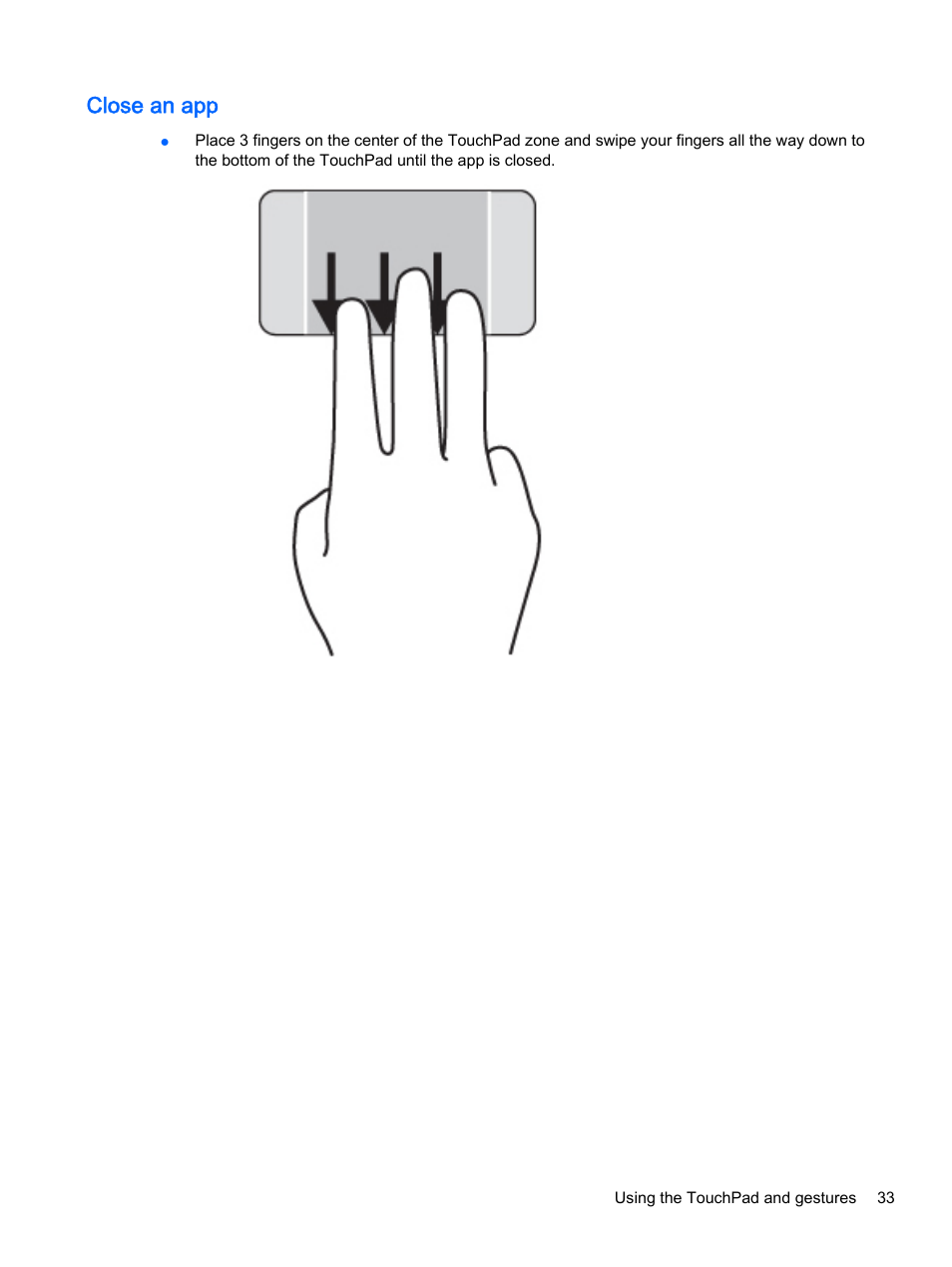 Close an app | HP x360 350 G1 Convertible PC User Manual | Page 41 / 80