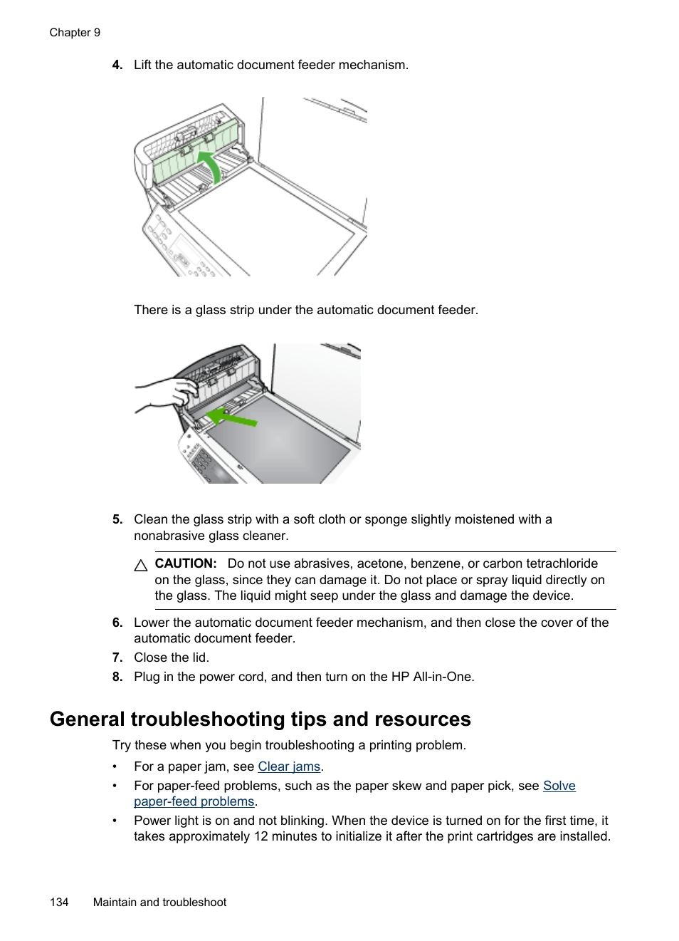 General troubleshooting tips and resources | HP Officejet J6480 All-in-One Printer User Manual | Page 138 / 218