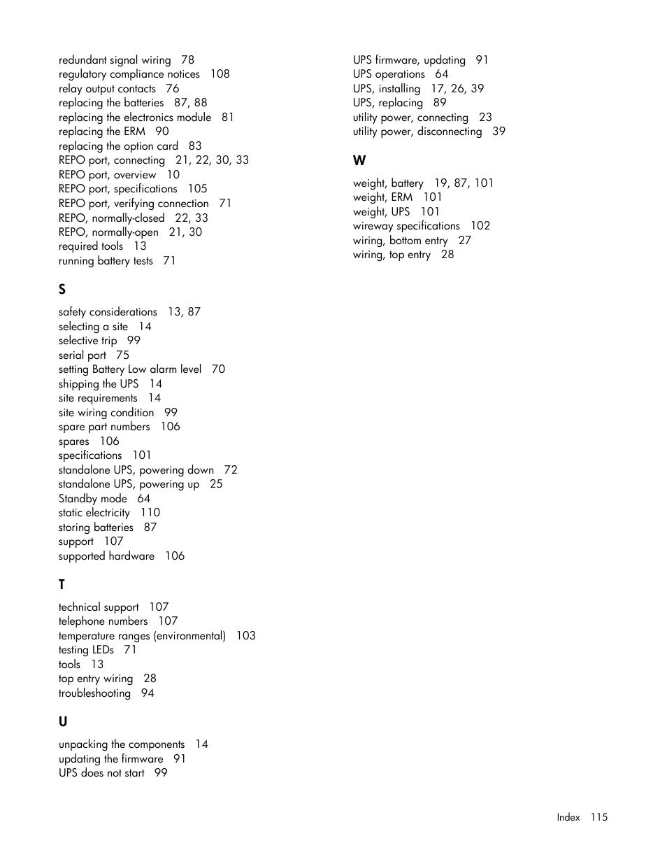 HP Parallel Uninterruptible Power System User Manual | Page 115 / 115