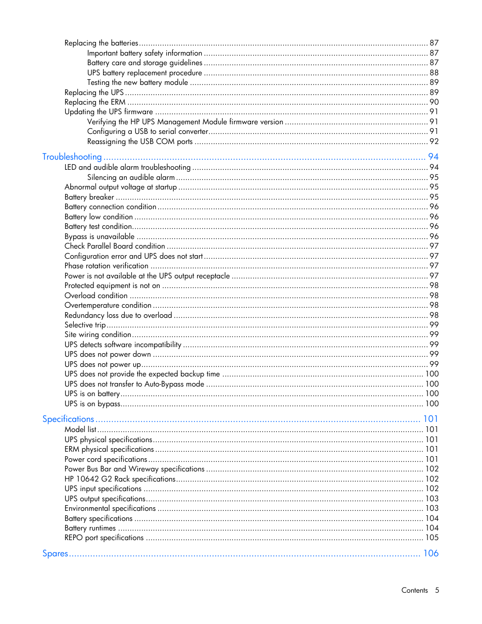 HP Parallel Uninterruptible Power System User Manual | Page 5 / 115