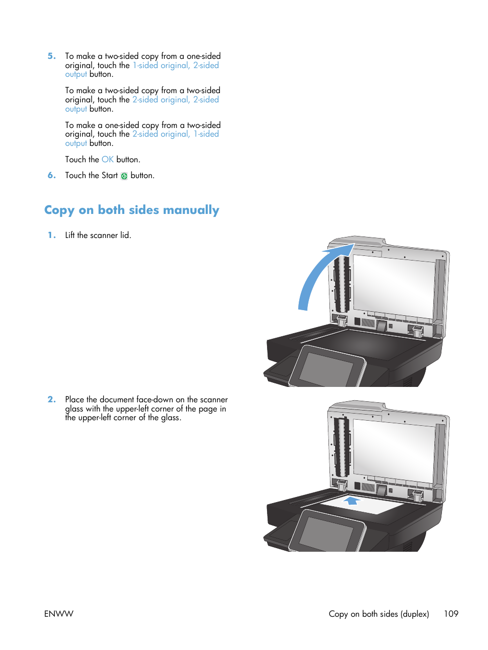 Copy on both sides manually | HP LaserJet Enterprise 500 MFP M525 User Manual | Page 123 / 294
