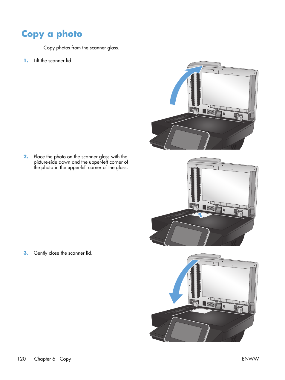 Copy a photo | HP LaserJet Enterprise 500 MFP M525 User Manual | Page 134 / 294