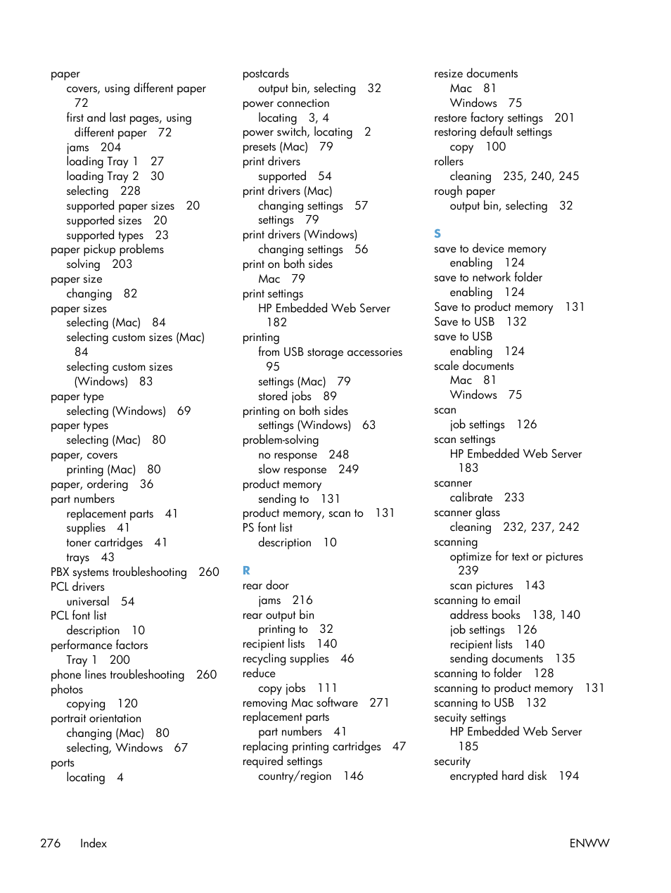 HP LaserJet Enterprise 500 MFP M525 User Manual | Page 290 / 294