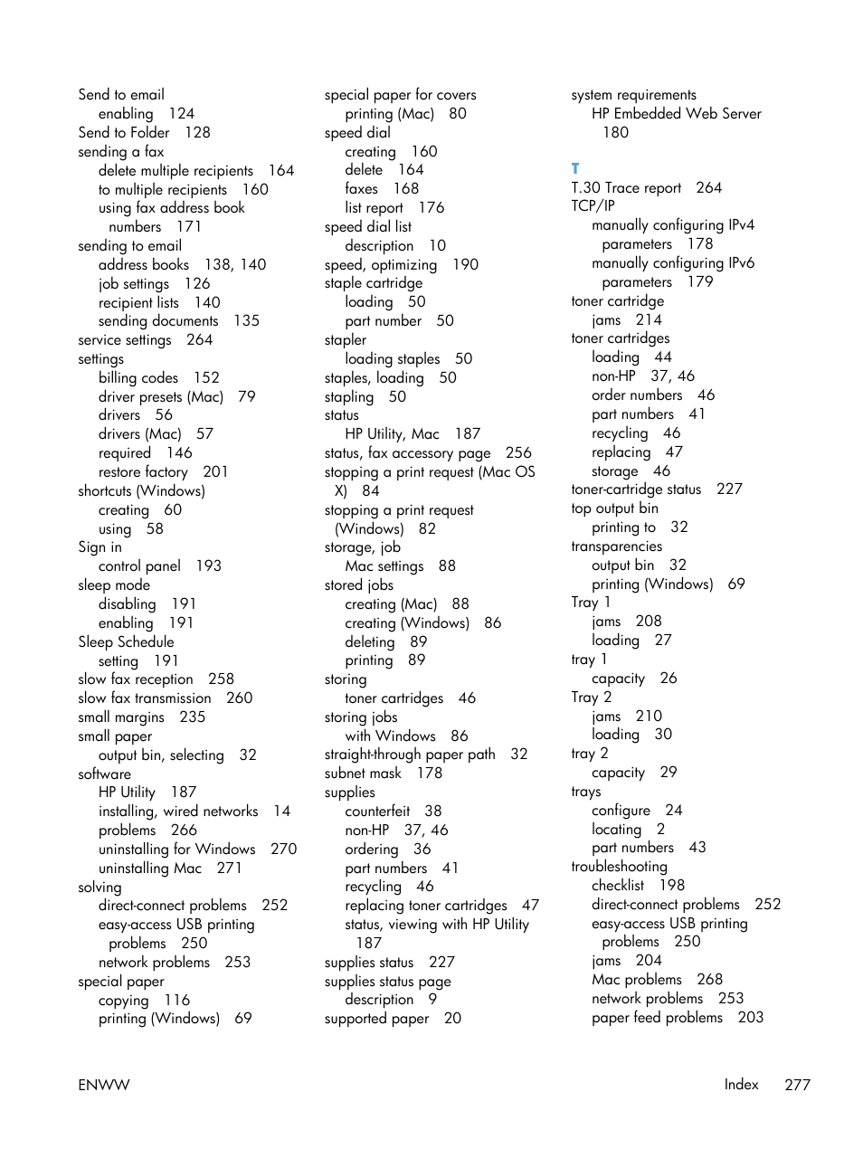 HP LaserJet Enterprise 500 MFP M525 User Manual | Page 291 / 294