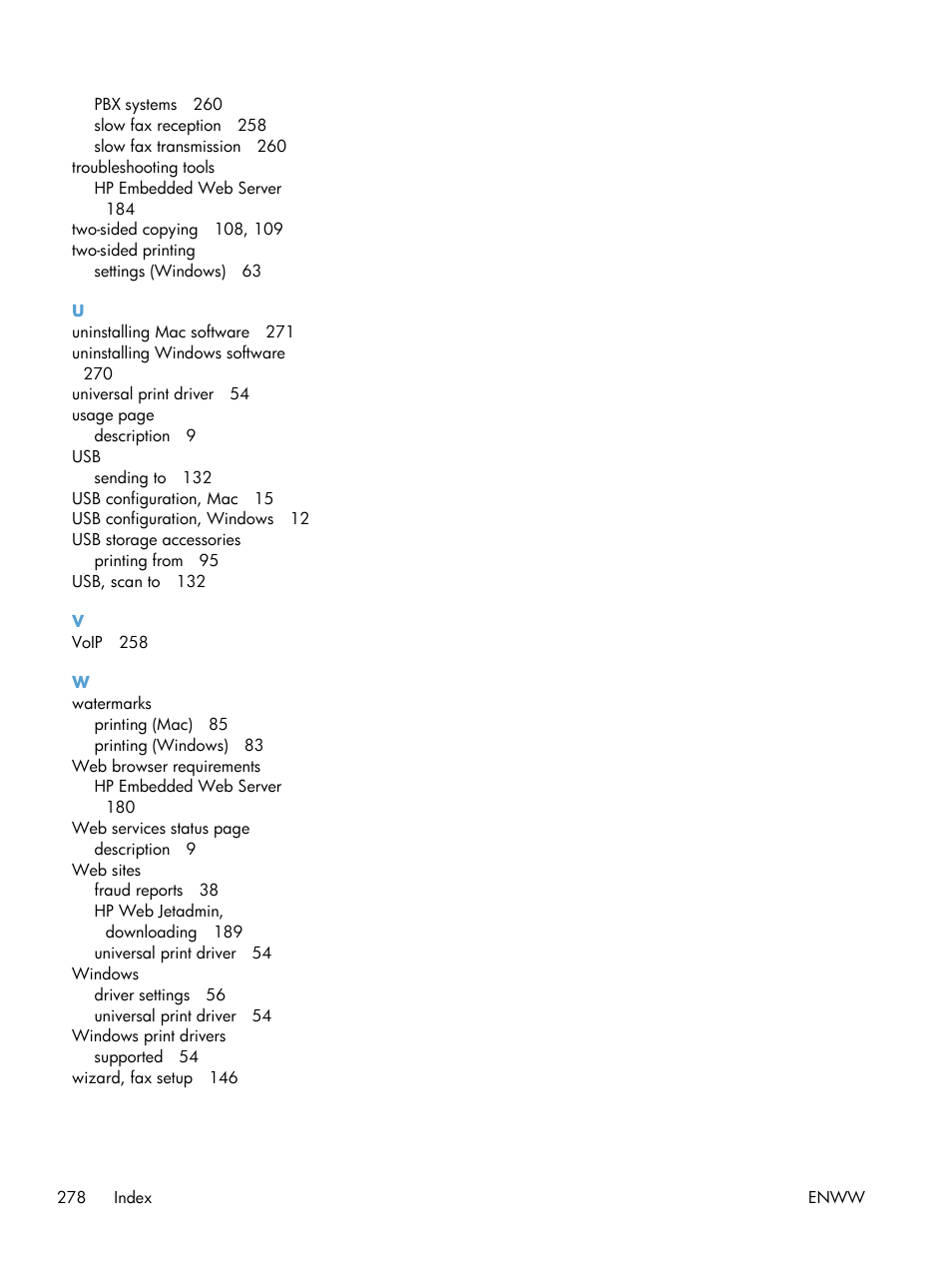 HP LaserJet Enterprise 500 MFP M525 User Manual | Page 292 / 294