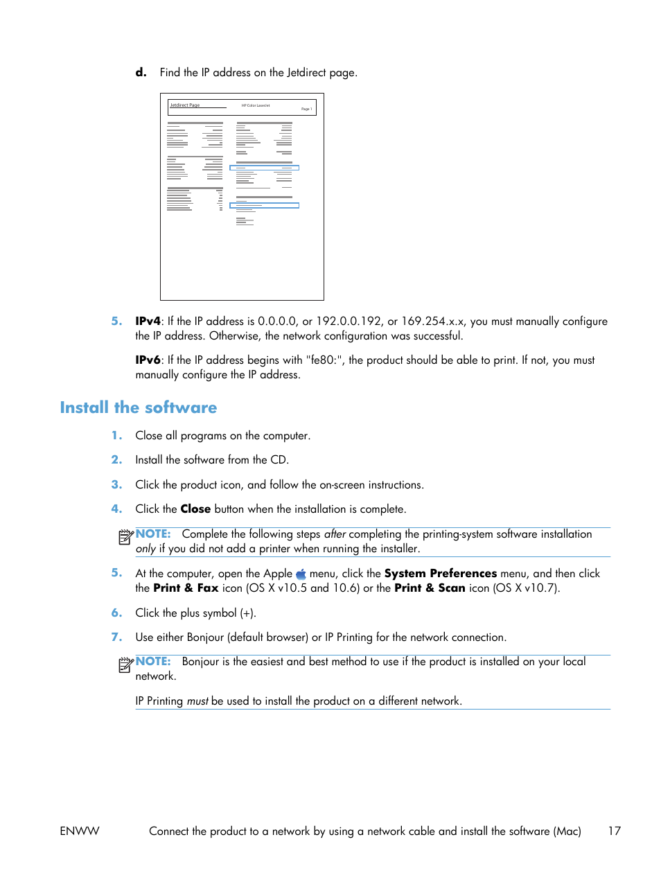 Install the software | HP LaserJet Enterprise 500 MFP M525 User Manual | Page 31 / 294