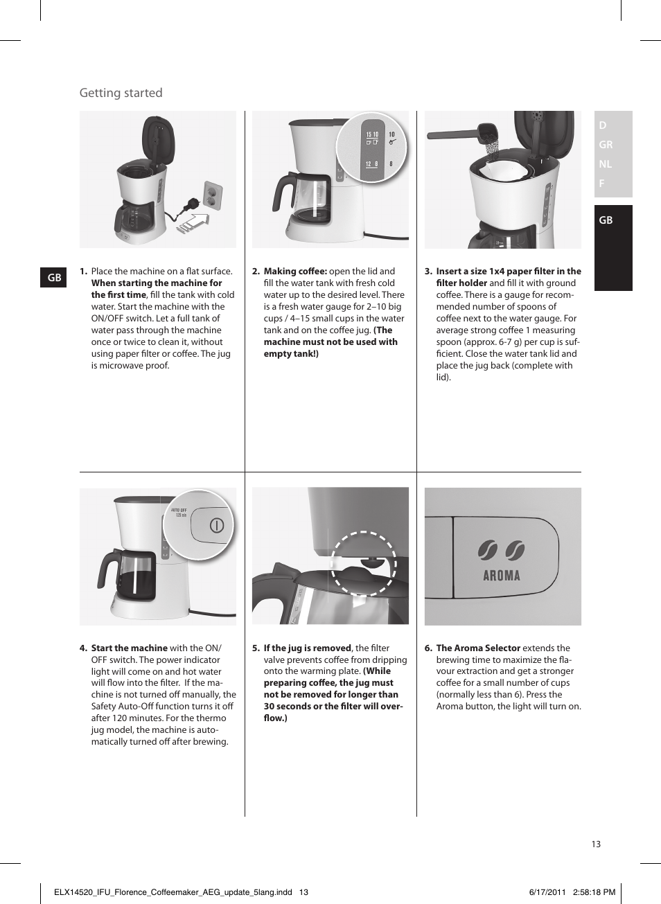 Getting started | AEG KF5110 User Manual | Page 13 / 16