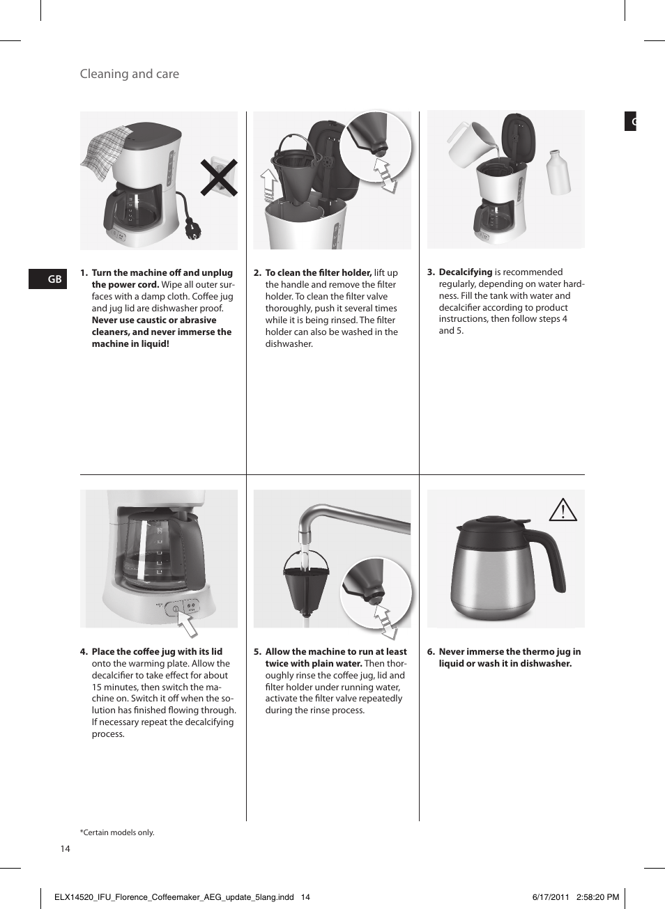Cleaning and care | AEG KF5110 User Manual | Page 14 / 16