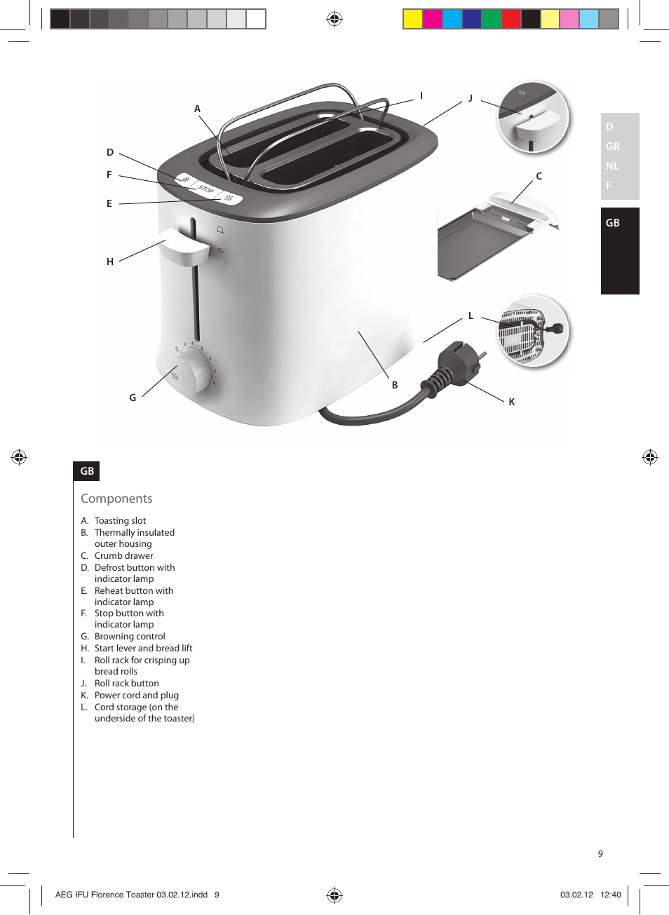 Components | AEG AT5210 User Manual | Page 9 / 12