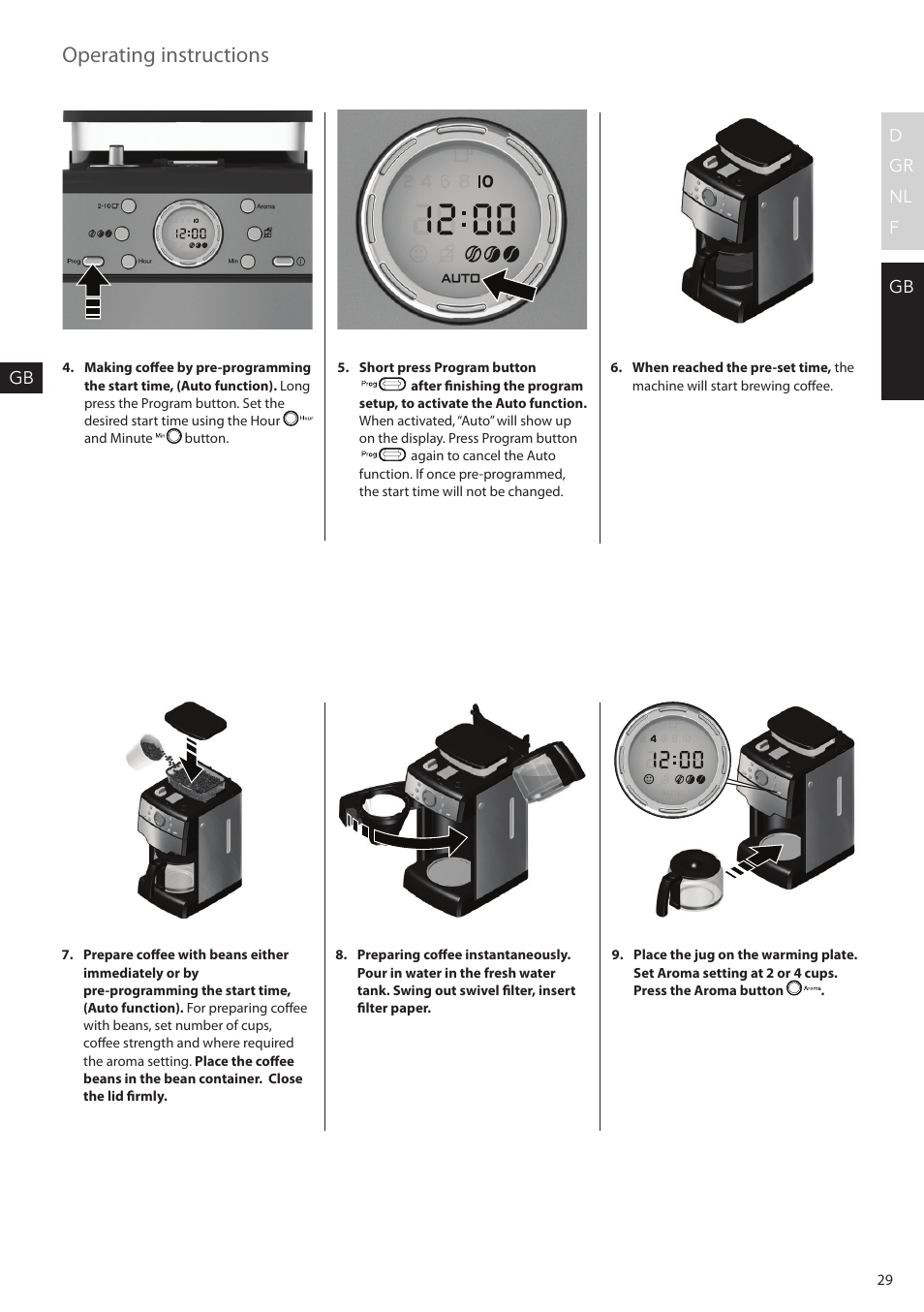 Operating instructions | AEG KAM300 User Manual | Page 29 / 36