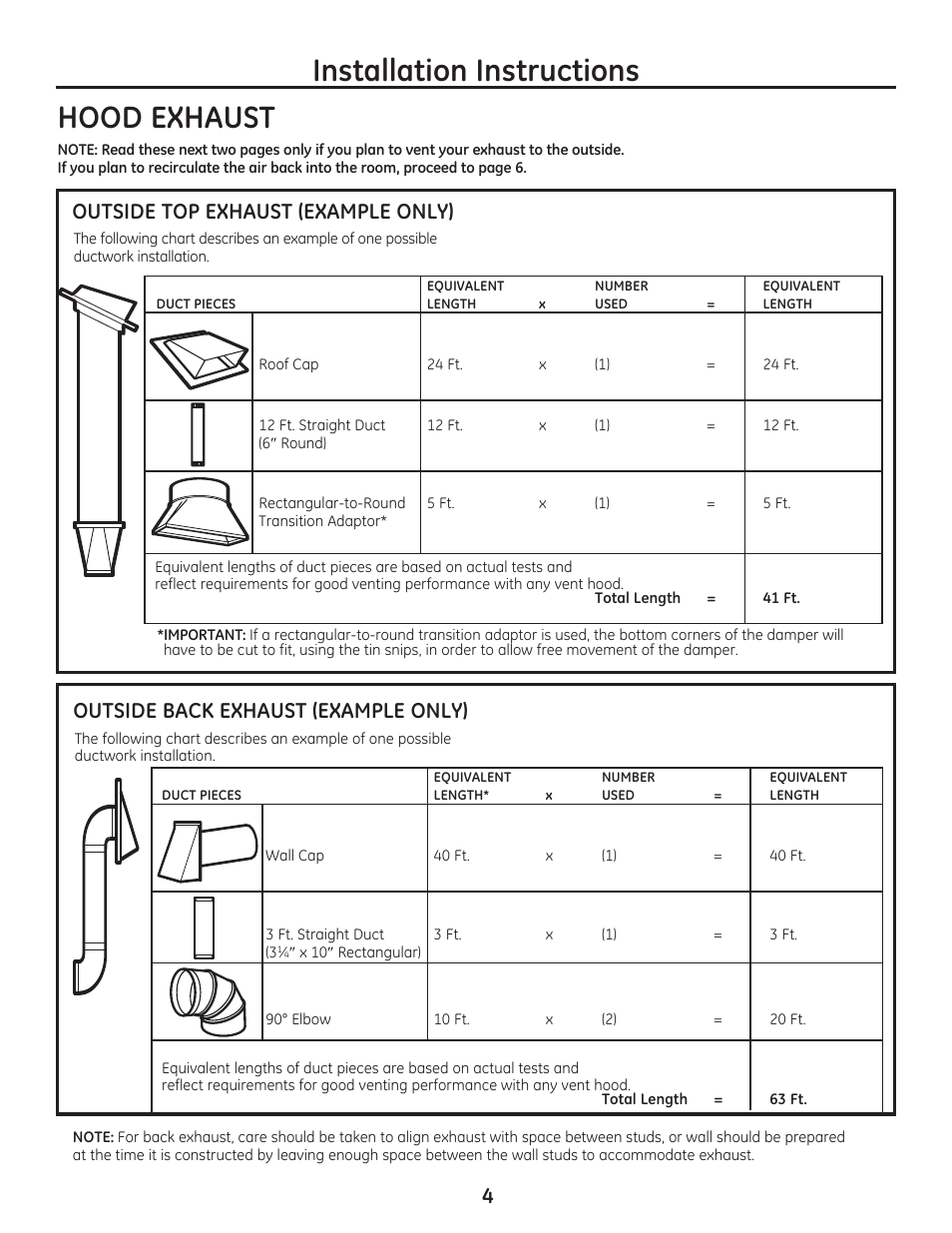 Installation instructions | GE JVM7195EFES User Manual | Page 4 / 48