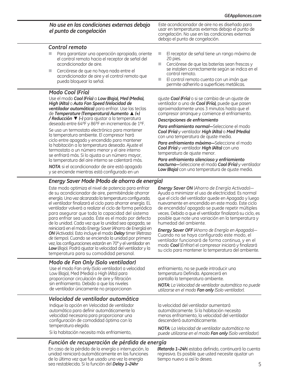 GE AEN08LQ User Manual | Page 21 / 32
