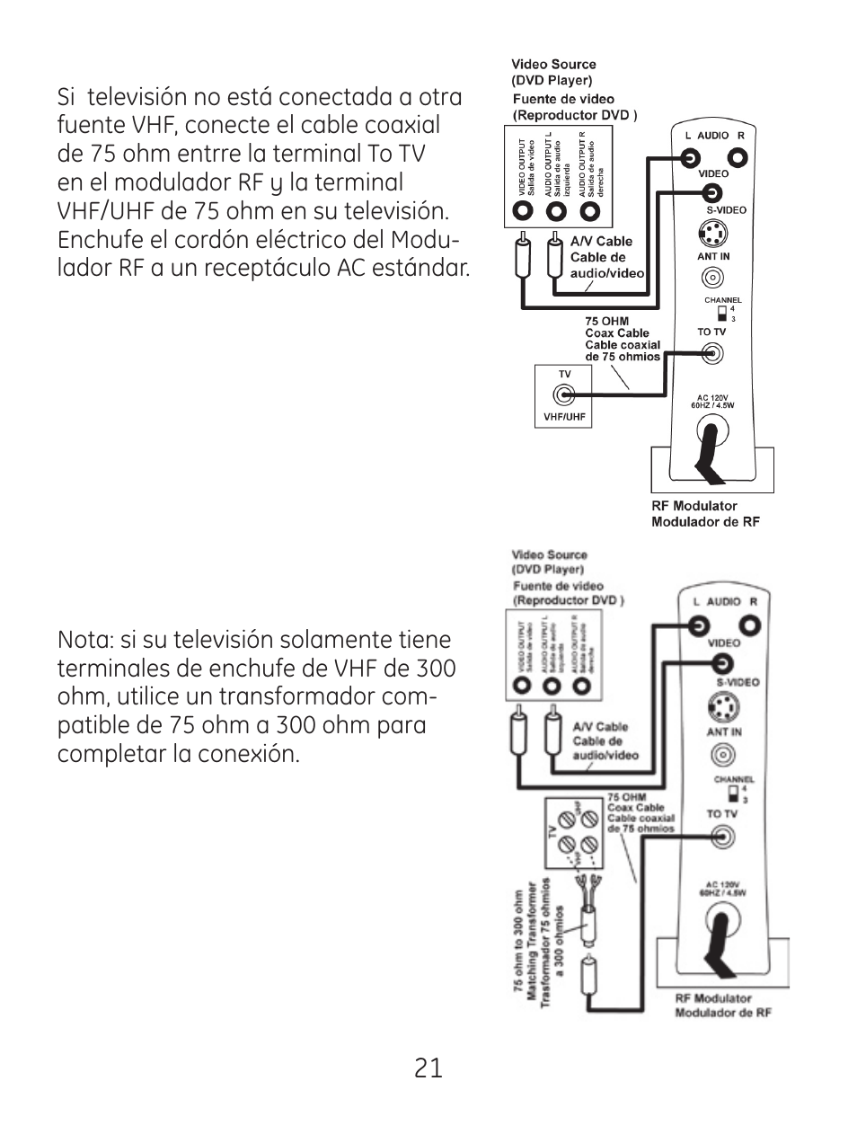 GE 83299 GE Video Converter FR Modulator with S-Video User Manual | Page 21 / 24