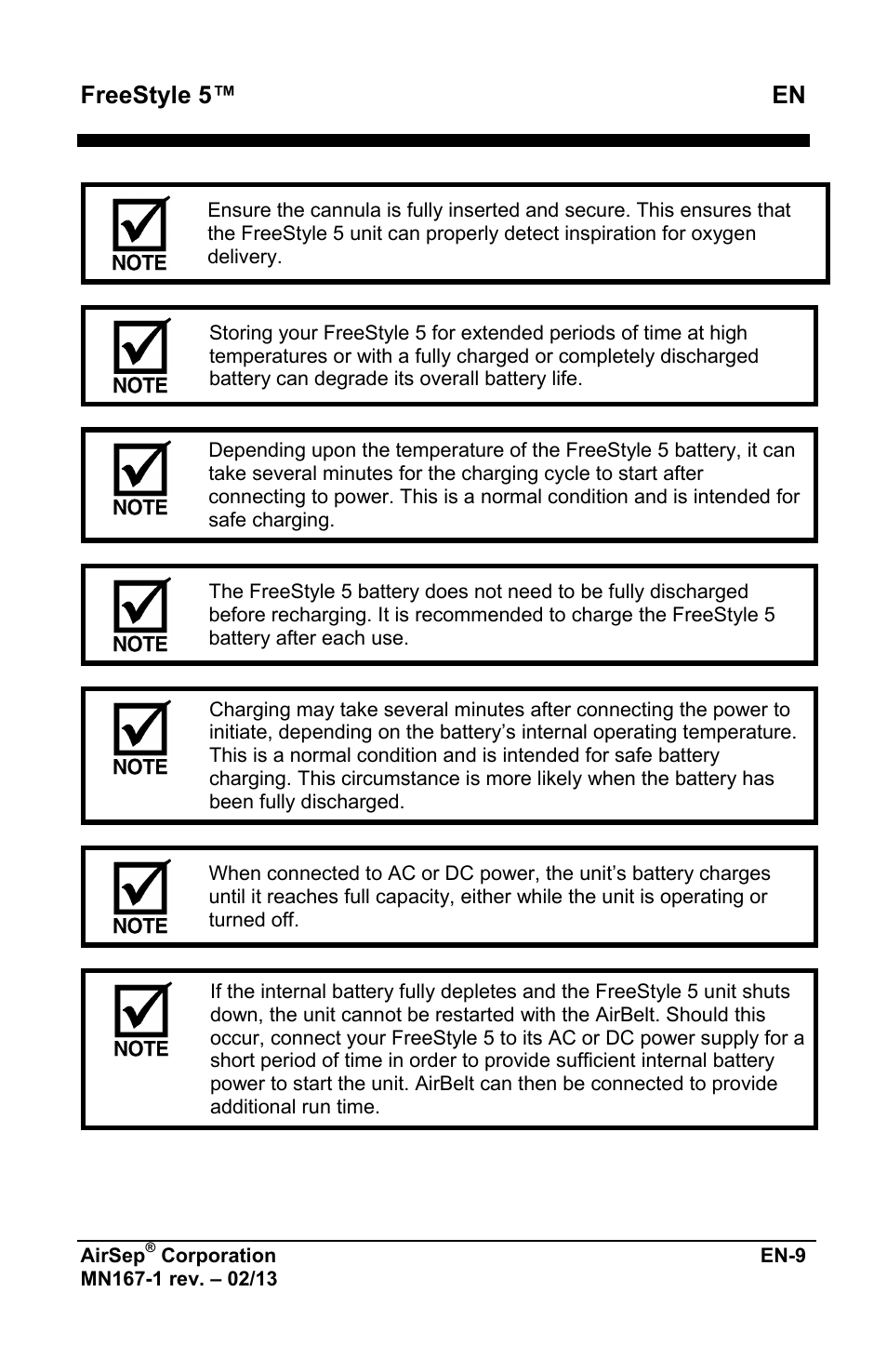 Freestyle 5™ en | AirSep MN167-1 User Manual | Page 205 / 520