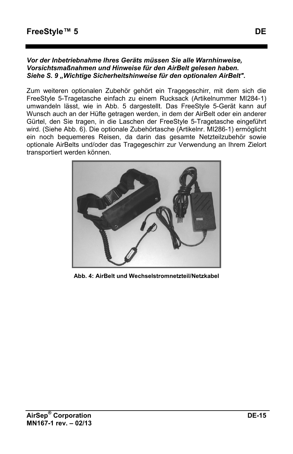 Freestyle™ 5 de | AirSep MN167-1 User Manual | Page 67 / 520