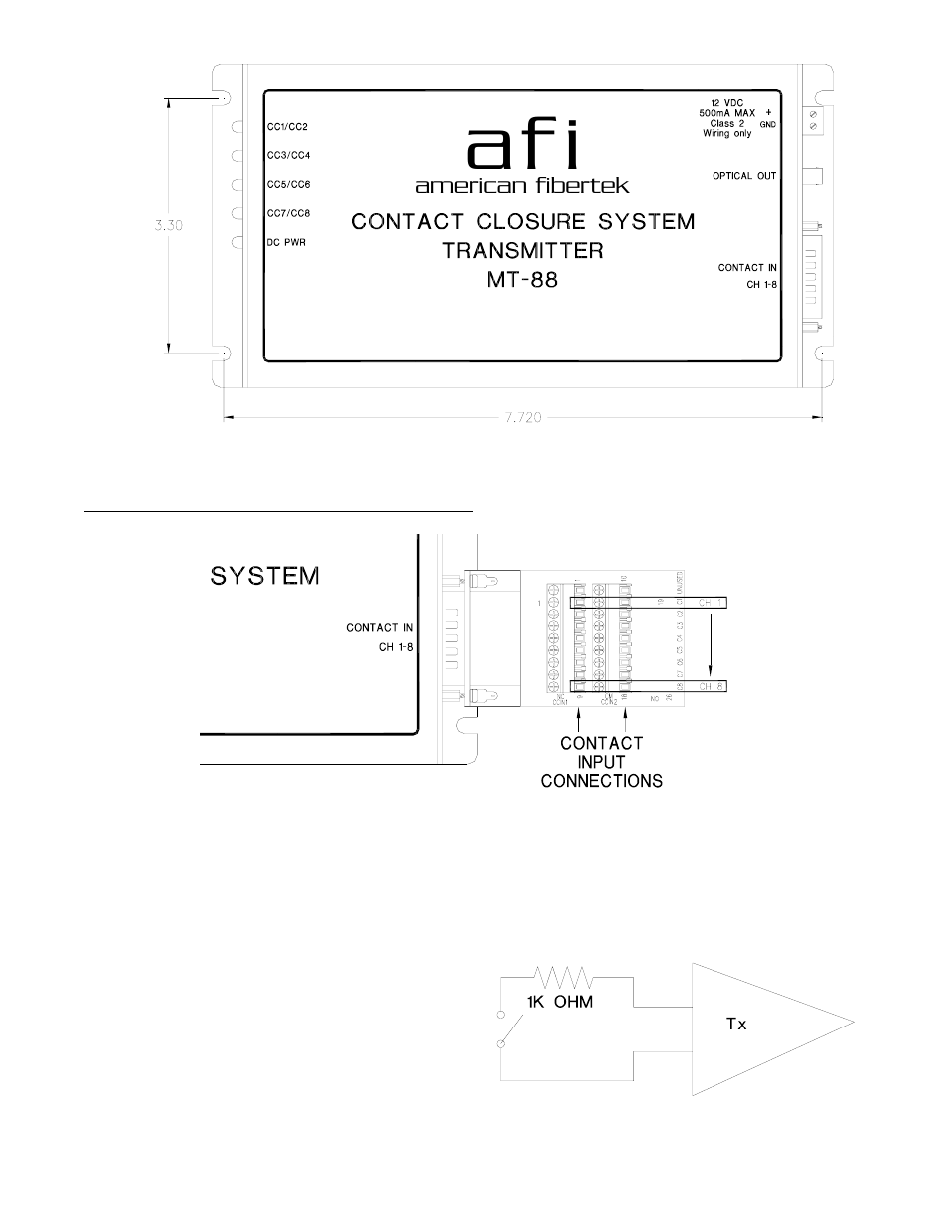 Af i | American Fibertek MT-88 User Manual | Page 3 / 4