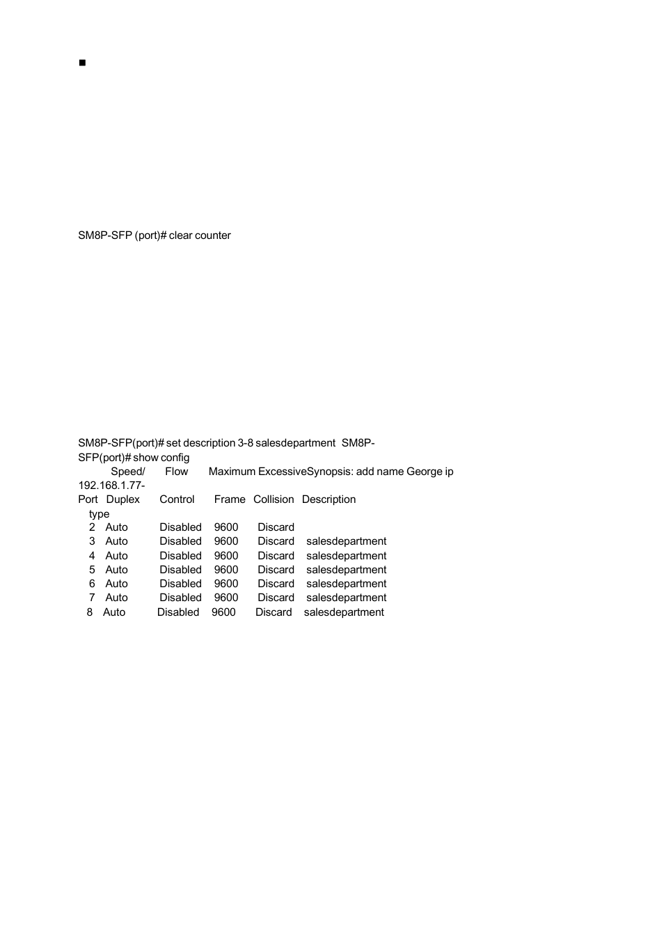 Port | American Fibertek SM8P-SFP User Manual | Page 316 / 369