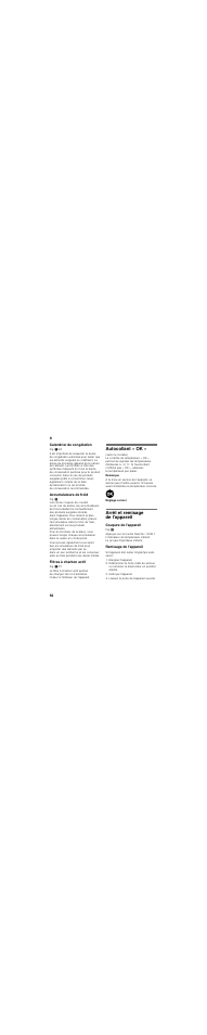 Calendrier de congélation, Accumulateurs de froid, Filtres à charbon actif | Autocollant « ok, Arrêt et remisage de l'appareil, Coupure de l'appareil, Remisage de l'appareil | Neff K5897X4 User Manual | Page 56 / 86
