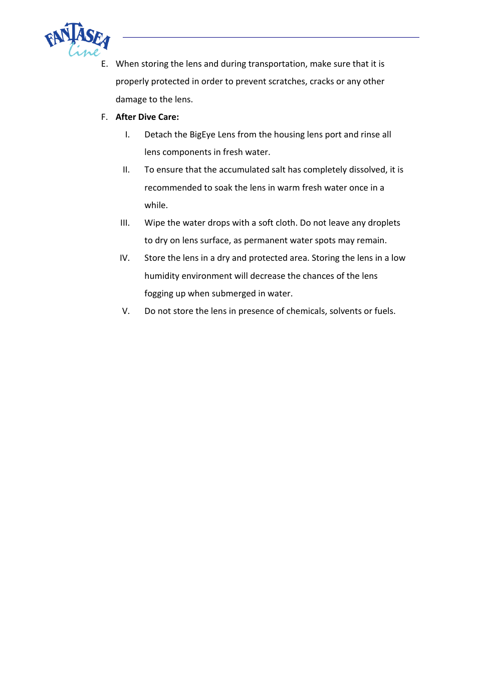 Fantasea Line M46 BigEye Lens User Manual | Page 7 / 8
