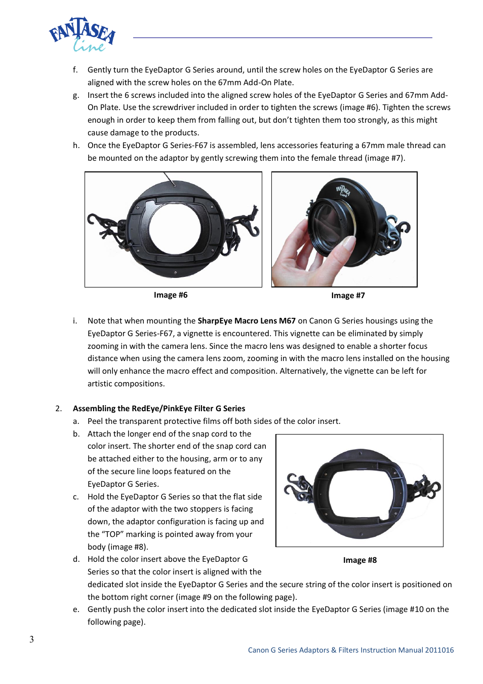 Fantasea Line G Series RedEye Filter User Manual | Page 3 / 6