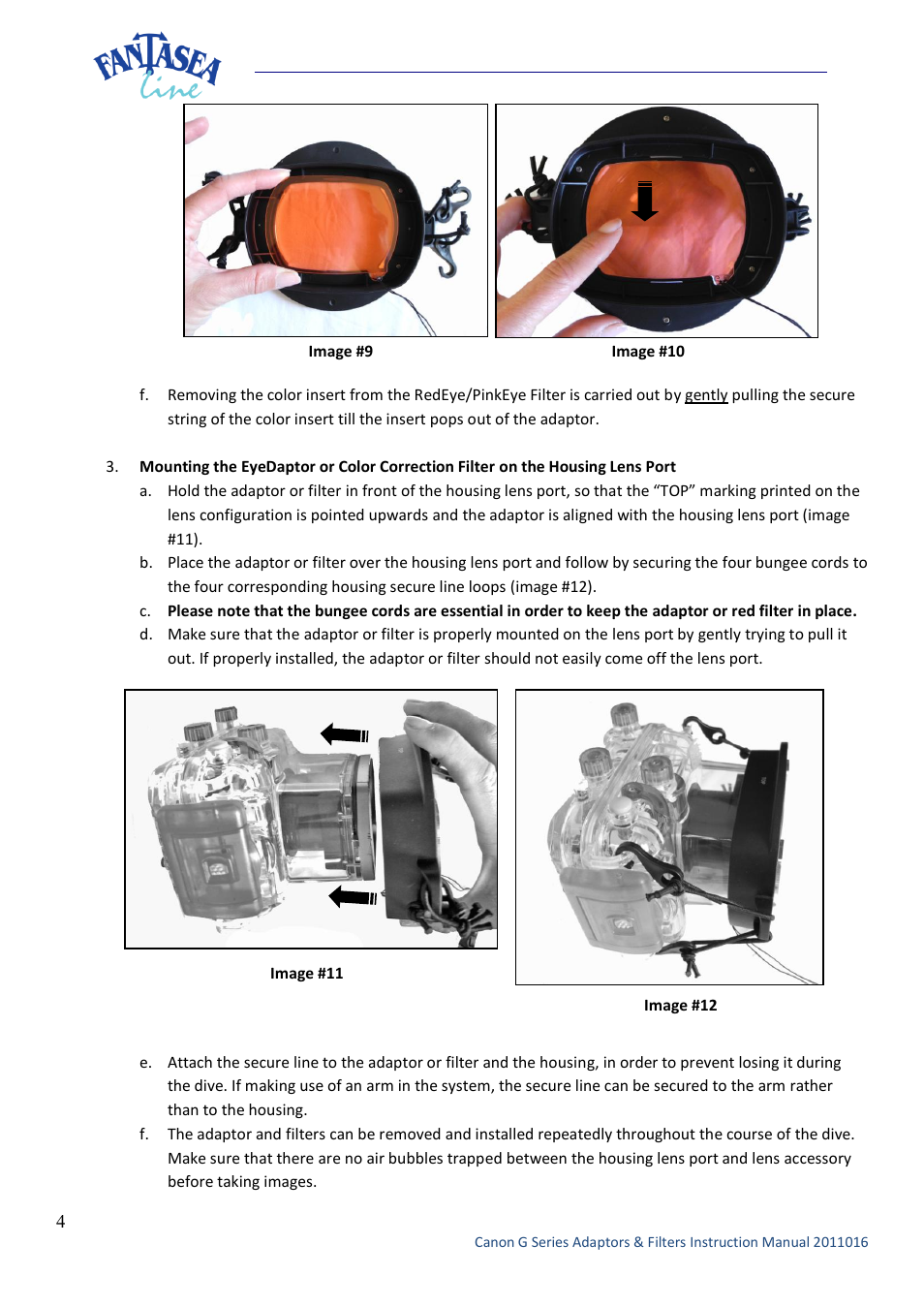 Fantasea Line G Series RedEye Filter User Manual | Page 4 / 6