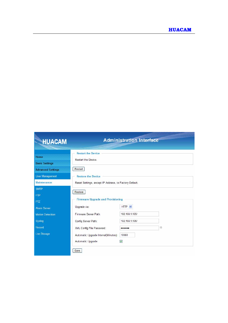 2 maintenance page | HUACAM HCV724 User Manual | Page 27 / 43