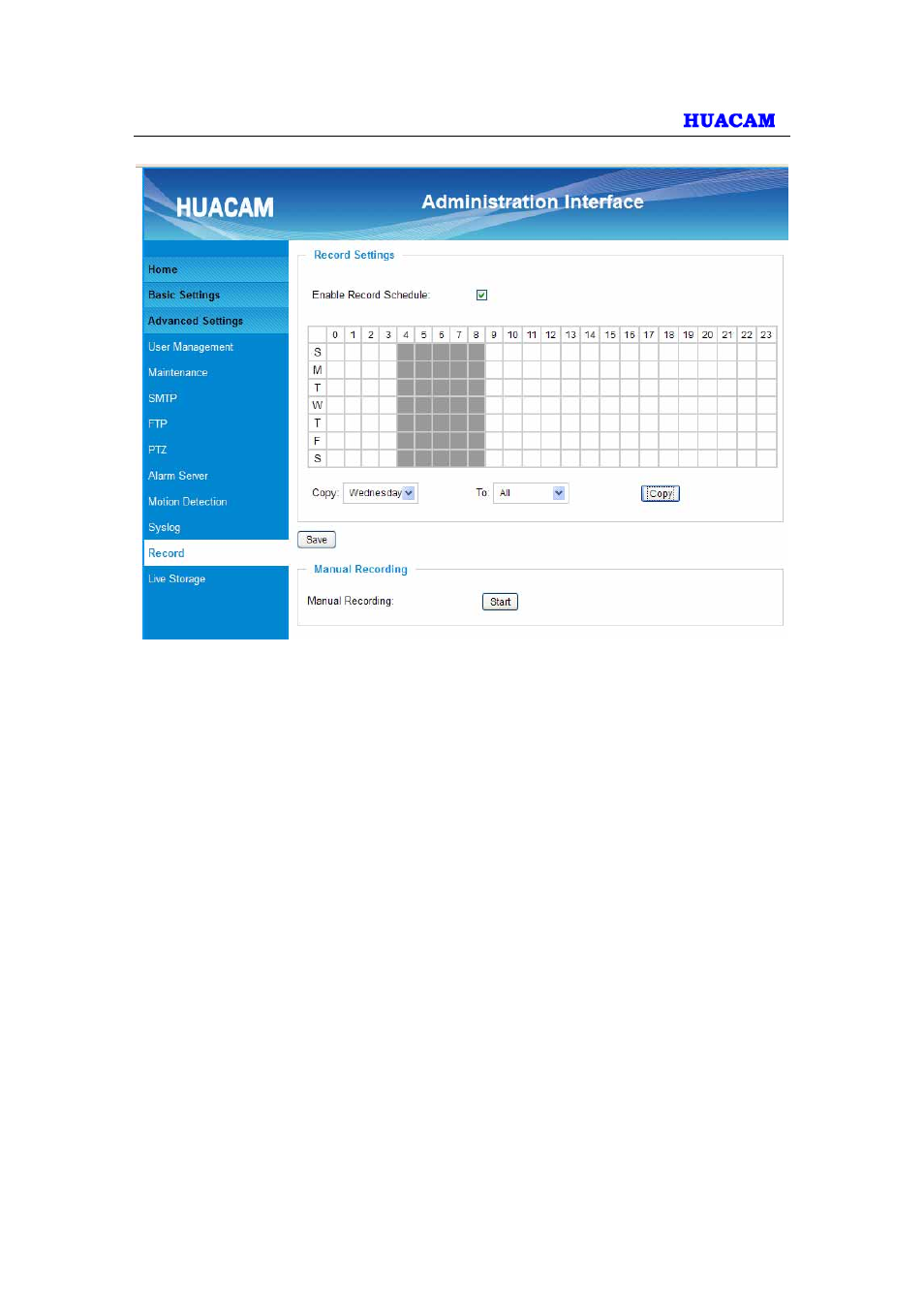 11 live storage | HUACAM HCV704 User Manual | Page 36 / 44