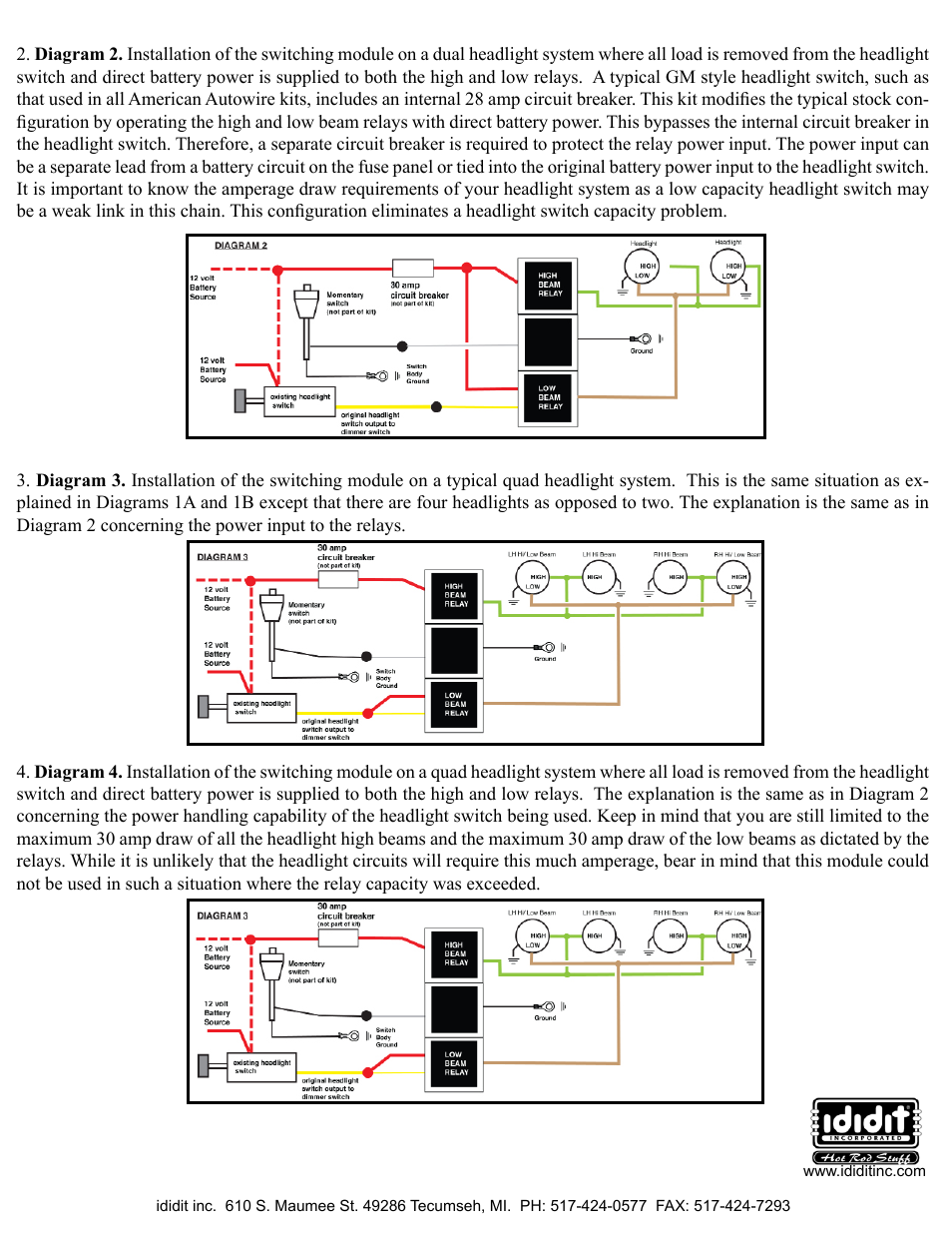 ididit Electrical: Dimmer/Wiper Momentary Switching User Manual | Page 2 / 2