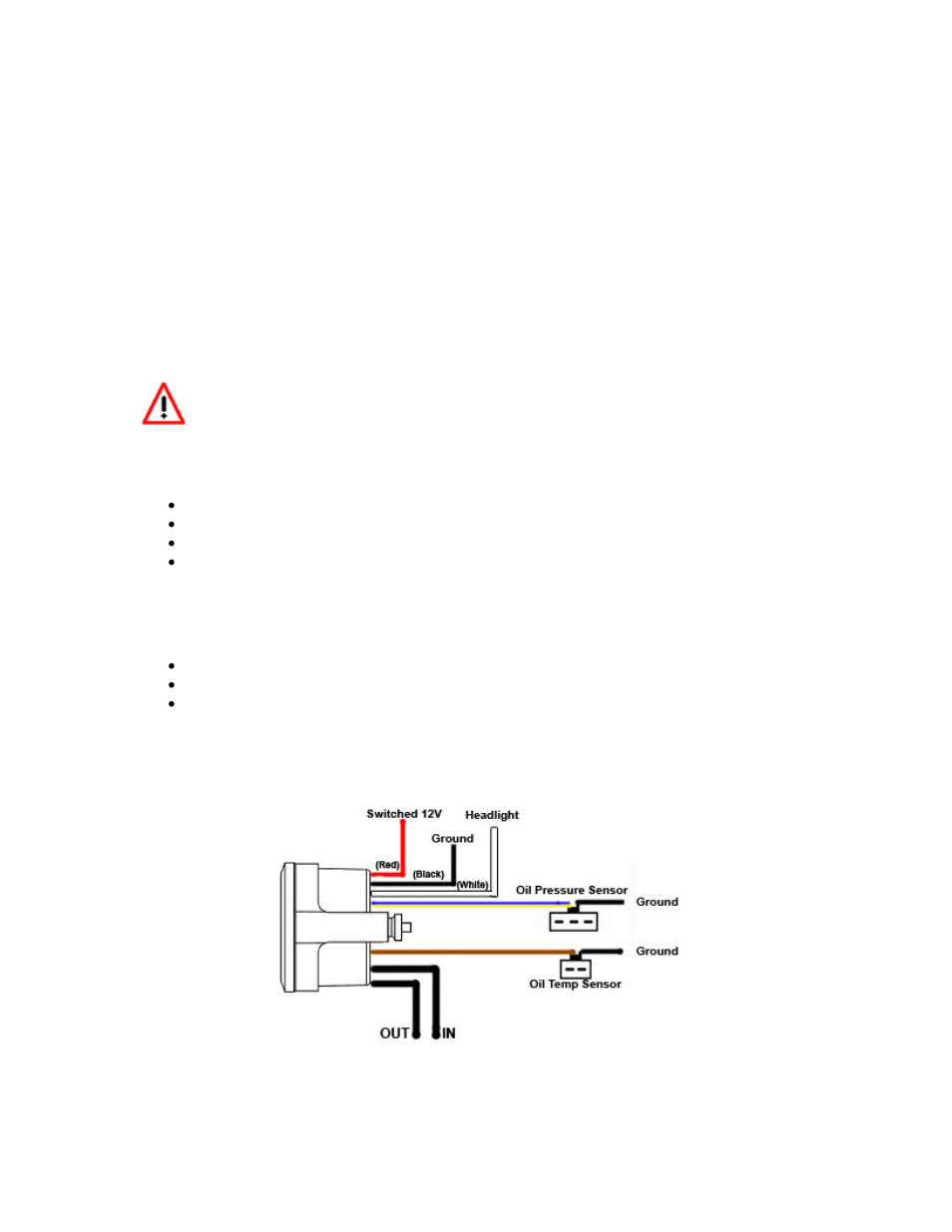 1 mounting and sensor installation, 2 wiring | Innovate Motorsports MTX-D, Oil Temperature/Pressure Gauge User Manual | Page 3 / 10