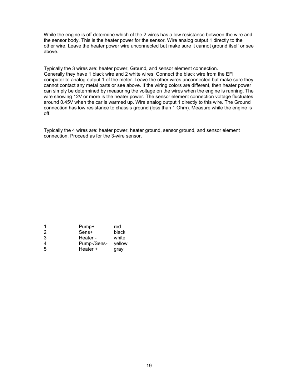 Appendix a: lc-1 cable pinouts | Innovate Motorsports LC-1 User Manual | Page 19 / 24