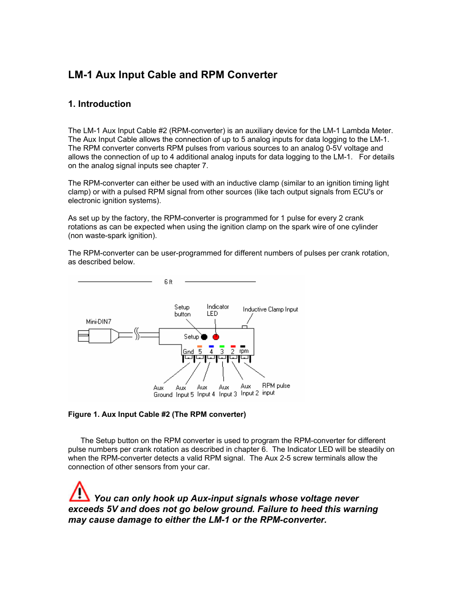 Innovate Motorsports LM-1 RPM Converter (Aux. Input Cable 2) User Manual | Page 2 / 9