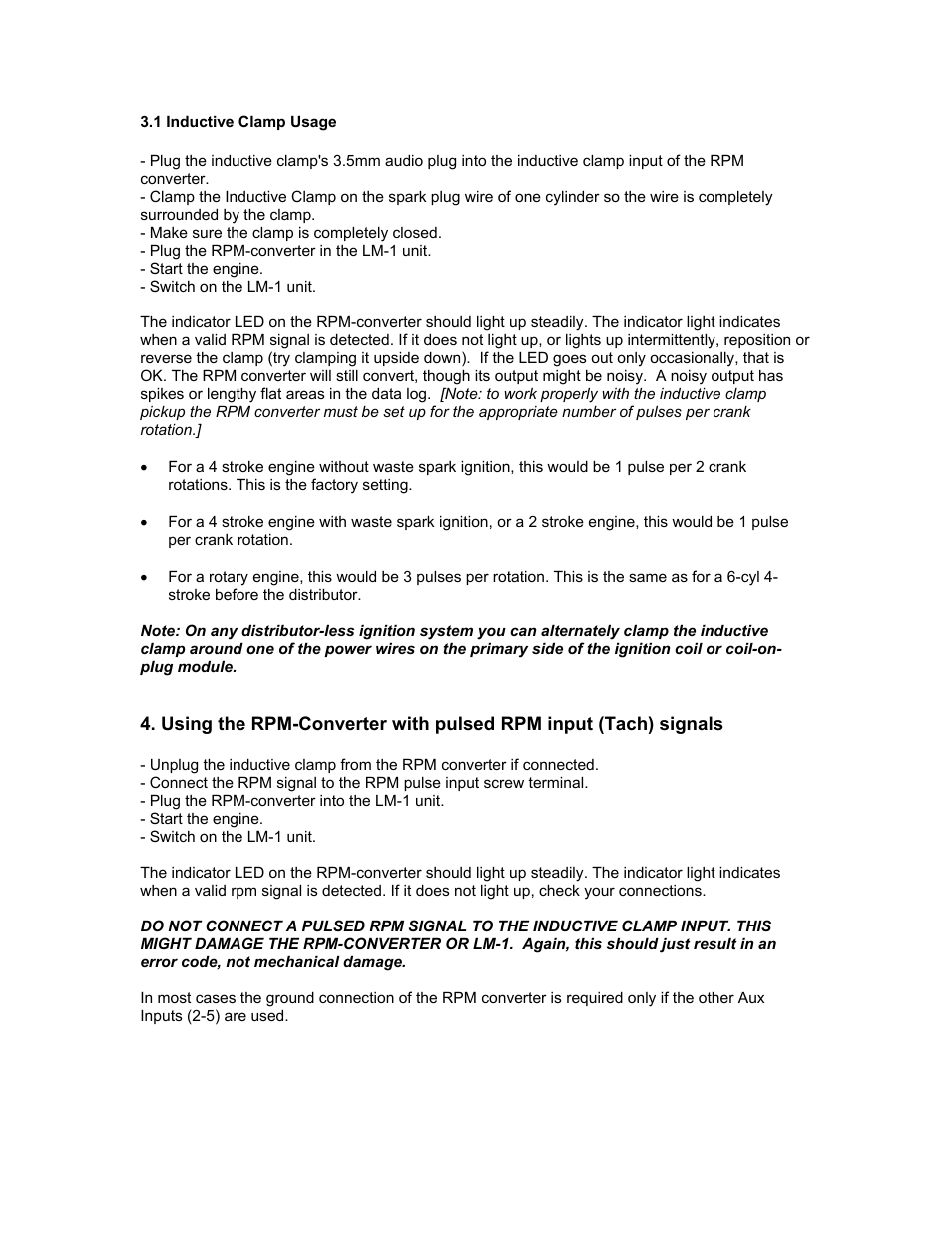 Innovate Motorsports LM-1 RPM Converter (Aux. Input Cable 2) User Manual | Page 5 / 9