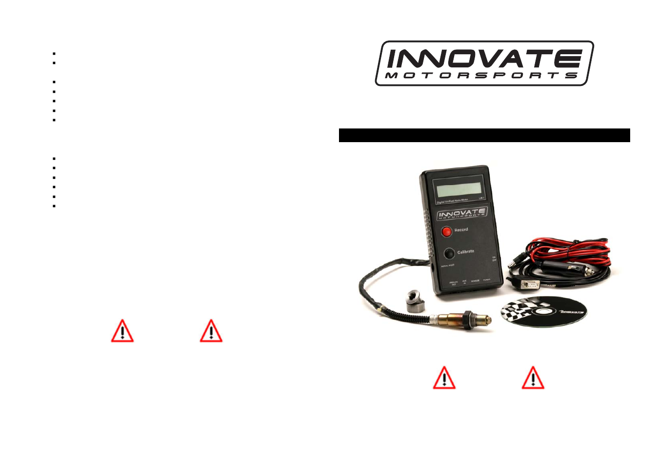 Innovate Motorsports LM-1 Quick Start Guide User Manual | 2 pages