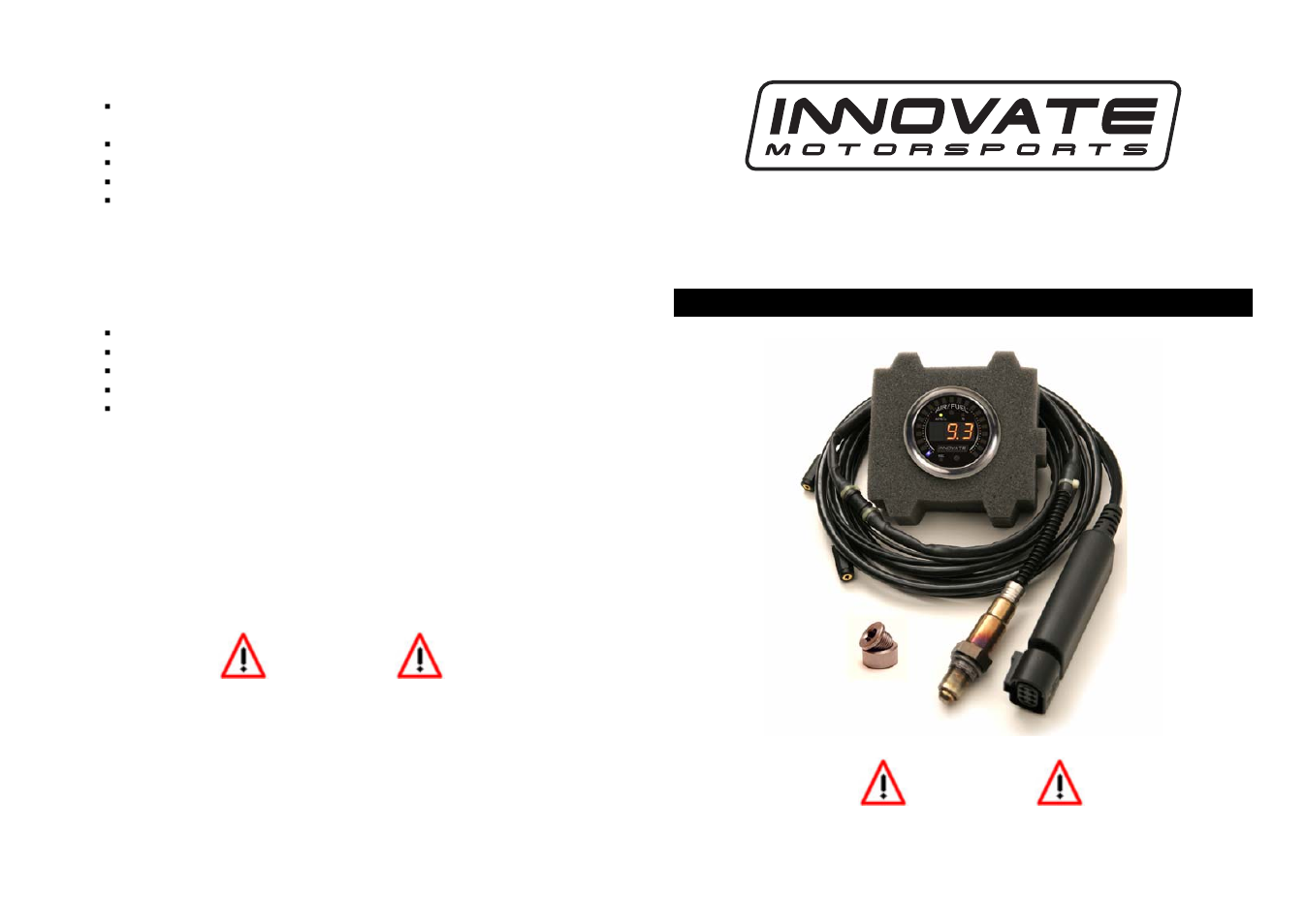 Innovate Motorsports Standalone Gauge Kit Quick Start Guide User Manual | 2 pages