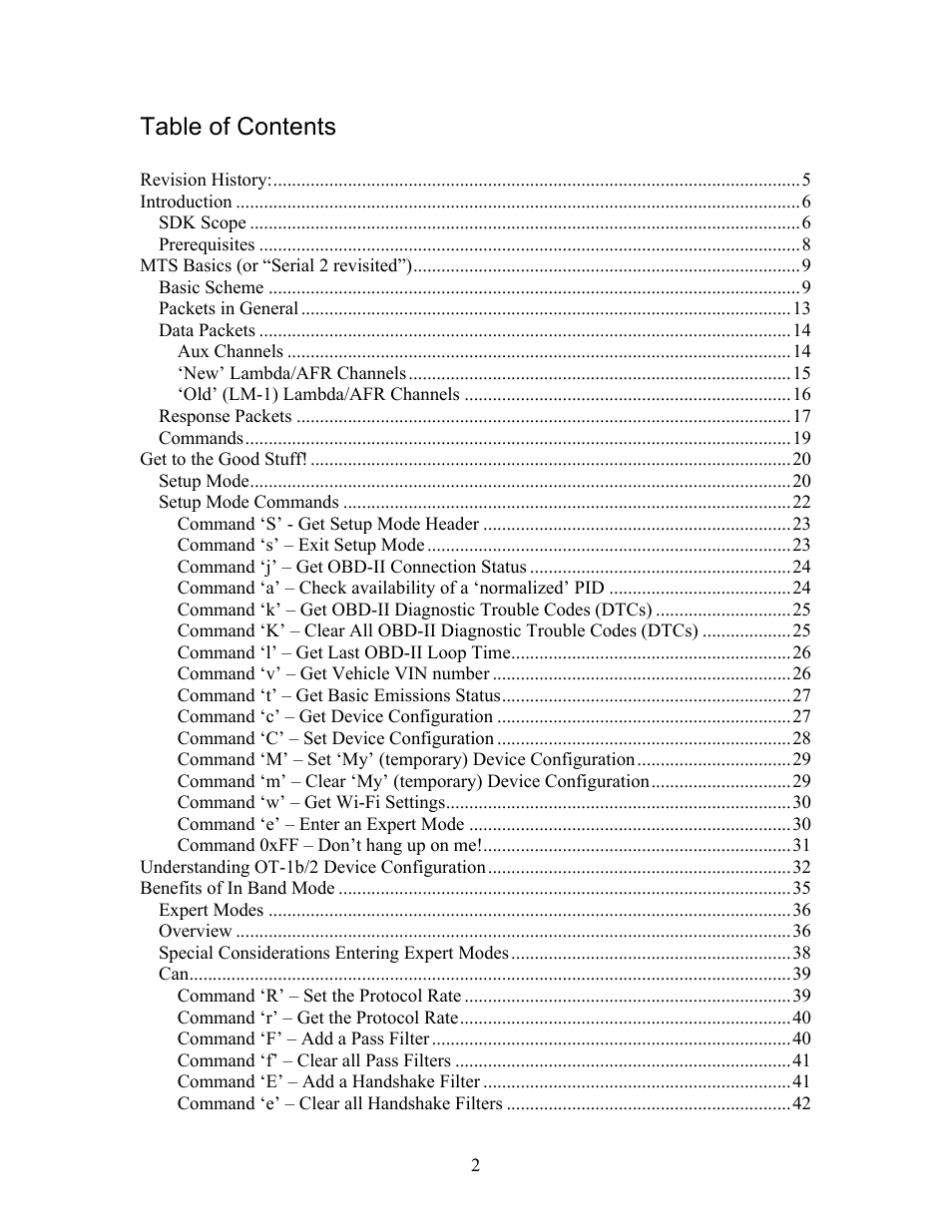 Innovate Motorsports OT-2 SDK User Manual | Page 2 / 76