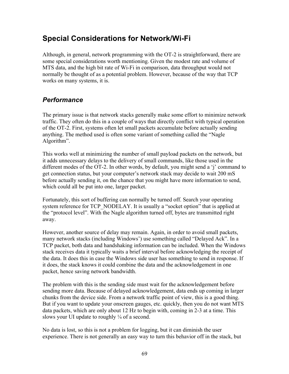 Special considerations for network/wi-fi | Innovate Motorsports OT-2 SDK User Manual | Page 69 / 76